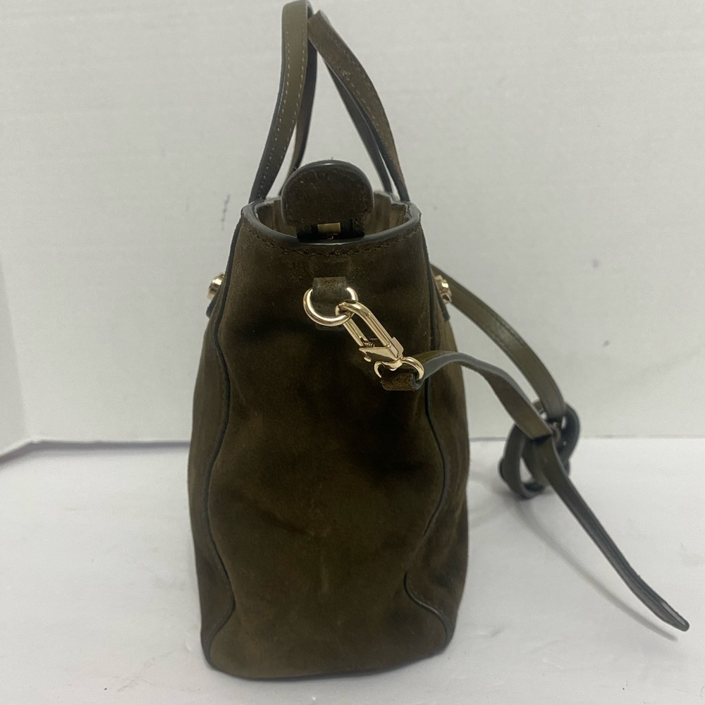 Sandro Green Tote crossbody/satchel with Structured Design and Silver Hardware - Picture 4 of 9